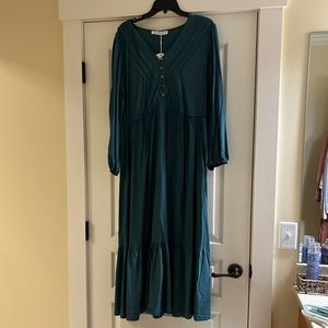 Jade Rusty Dusty Dress with Buttons